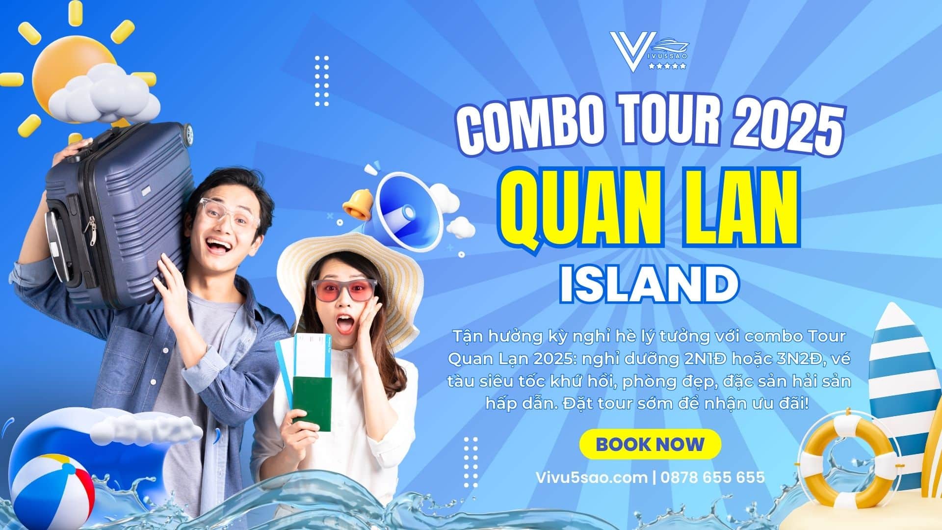 Combo Tour Quan Lạn Hè 2025 – Trọn Gói Phòng & Tàu Cao Tốc Siêu Tiết Kiệm