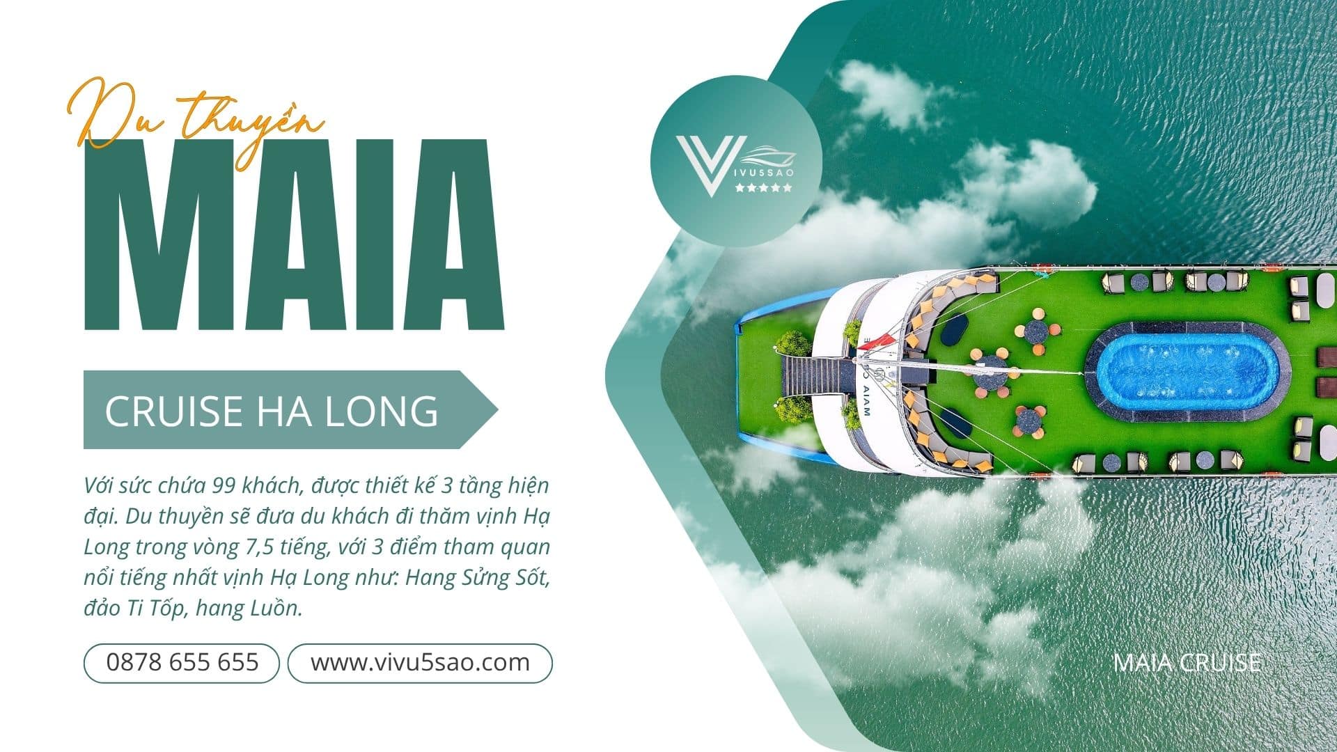 Bảng Giá Du Thuyền Maia Hạ Long 2025 – Đặt Tour Tham Quan Vịnh Hạ Long Trong Ngày