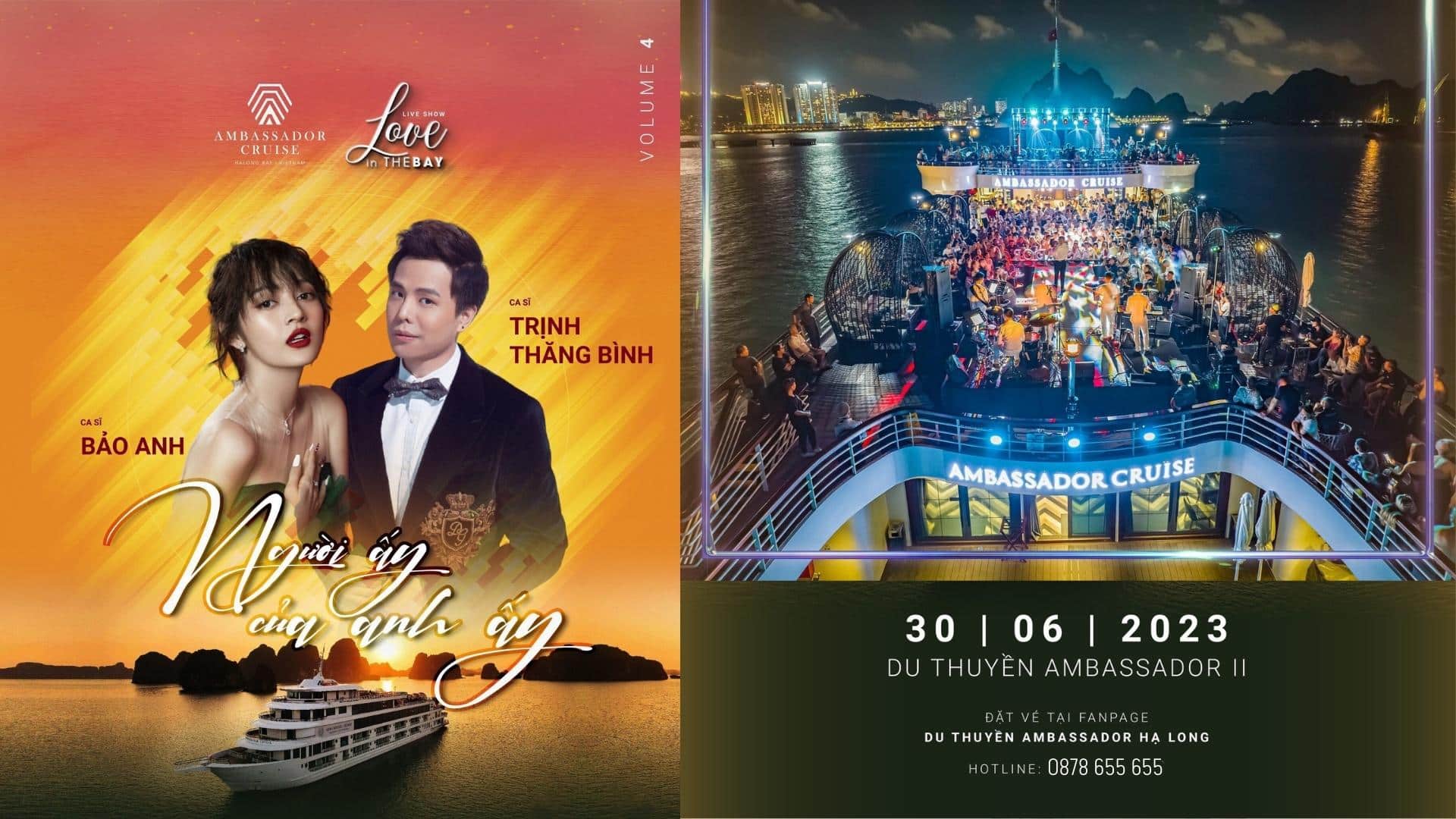 Liveshow Hoàng Hôn của em | Ca sĩ Bảo Anh & Trịnh Thăng Bình trên du thuyền Ambassador II | Sự kết hợp hoàn hảo giữa Liveshow Ca nhạc và Du lịch Hạ Long năm 2023