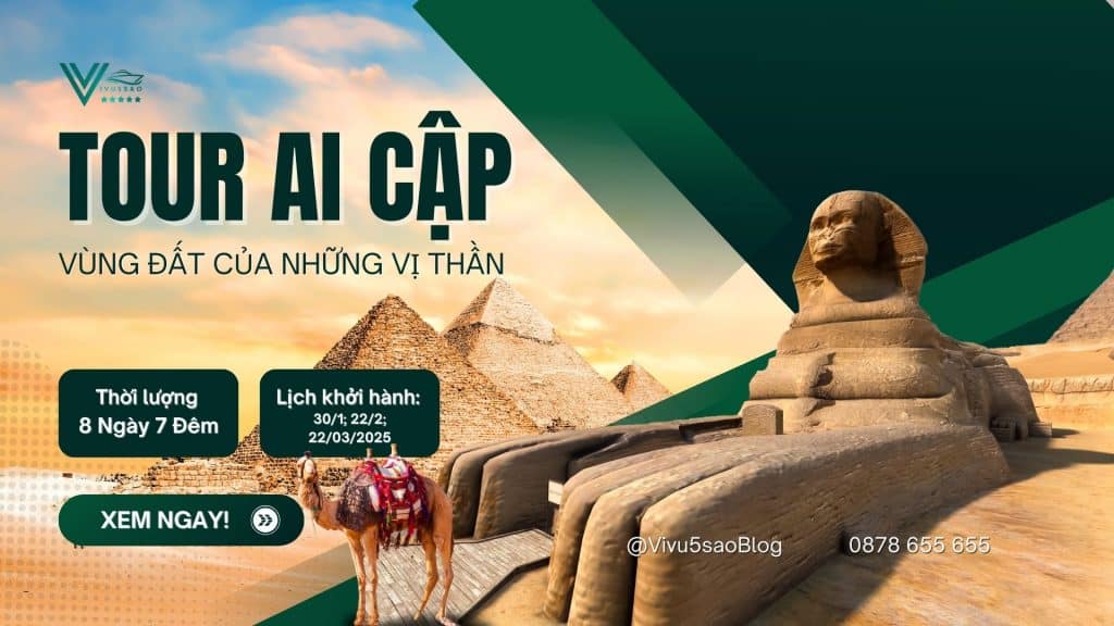 Khám Phá Tour Ai Cập 8N7Đ Mới Nhất 2025 – Hành Trình Trở Về Cội Nguồn Văn Minh