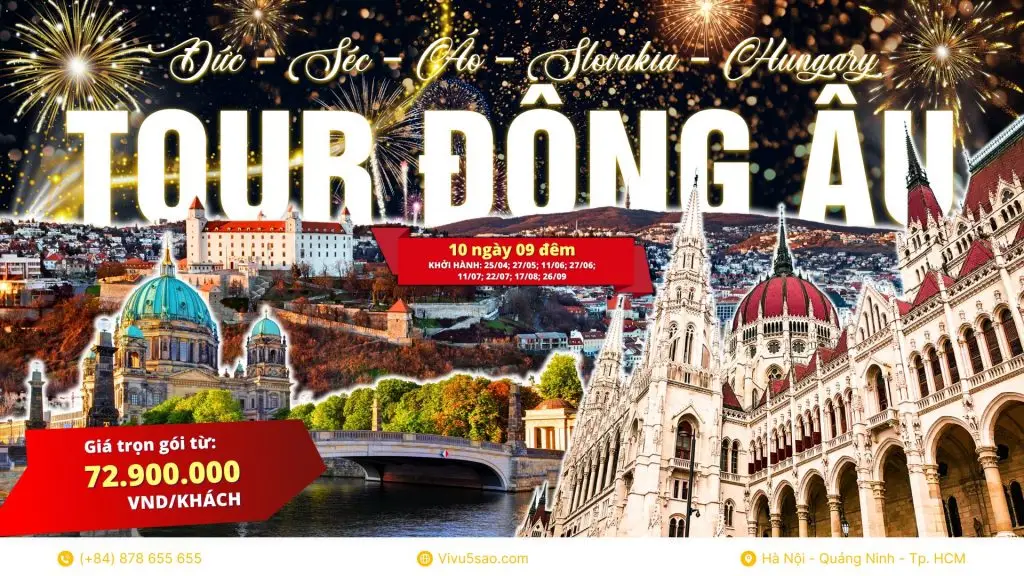 Tour Du Lịch Đông Âu Mới Nhất 2025: Đức – Séc – Áo – Slovakia – Hungary 10N9Đ